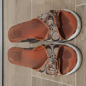 Coach Wedge Logo Sandals